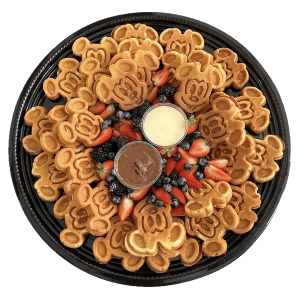 Mickey/Minnie waffles tray with dips & berries