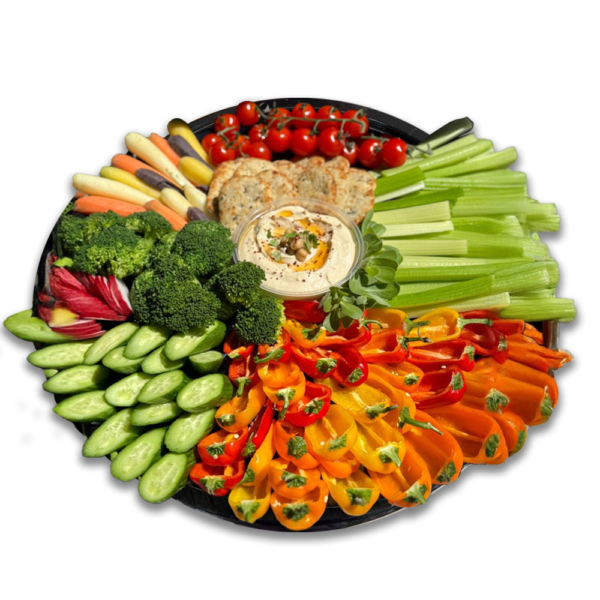 Veggie tray with hummus