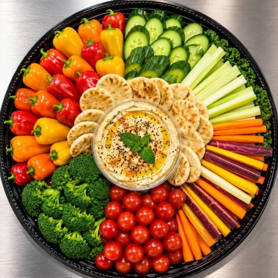 Veggie tray with hummus